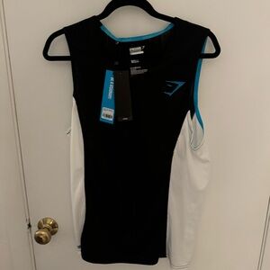 GymShark Court Tank Top Black/White/Blue Size Medium Rare